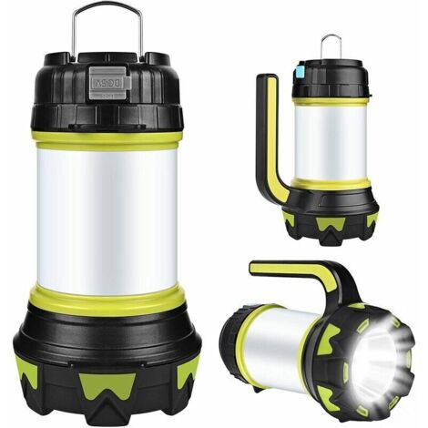 Green Mobility-Lampe de camping LED, lanterne de camping rechargeable par USB à intensité variable IP68 étanche multifonction lampe de poche de camping portable à aimant suspendu pour campingcar, sous