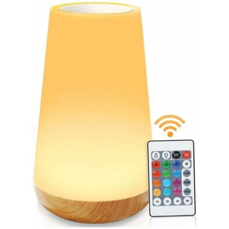 Green Mobility-Lampe de Chevet Colorée à 360°, Veilleuse LED Rechargeable Lampe Nuit Tactile Multicolore avec Luminosité Ajustable Lumière de Table de Chevet pour Chambre à Coucher, Salle de Bébé et S
