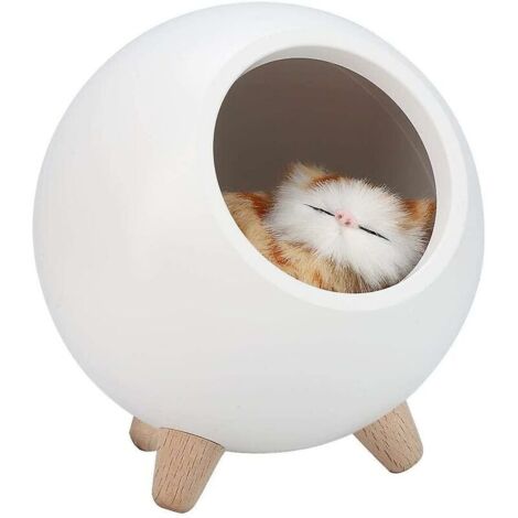 Green Mobility-Lampe de table Cat Pet House, lampe d'ambiance de veilleuse de chat mignon (blanc)