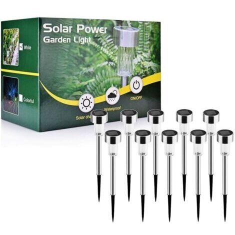 Green Mobility-Lampe Solaire Exterieure Jardin au Sol,  10pcs Lampe Jardin Sans Fil LED Décoration Eclairage Solaire Extérieur Pour Chemins Pelouse Etanche IP65 Lumière M Automatique Rechargeable Blan