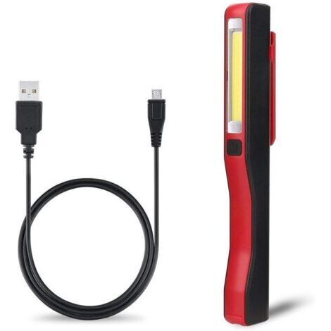 Green Mobility-Lampe torche d'inspection à LED - Lampe de travail à LED rechargeable Lampe torche de poche à LED COB super lumineuse avec clip magnétique pour la maison, l'atelier, la voiture, le camp