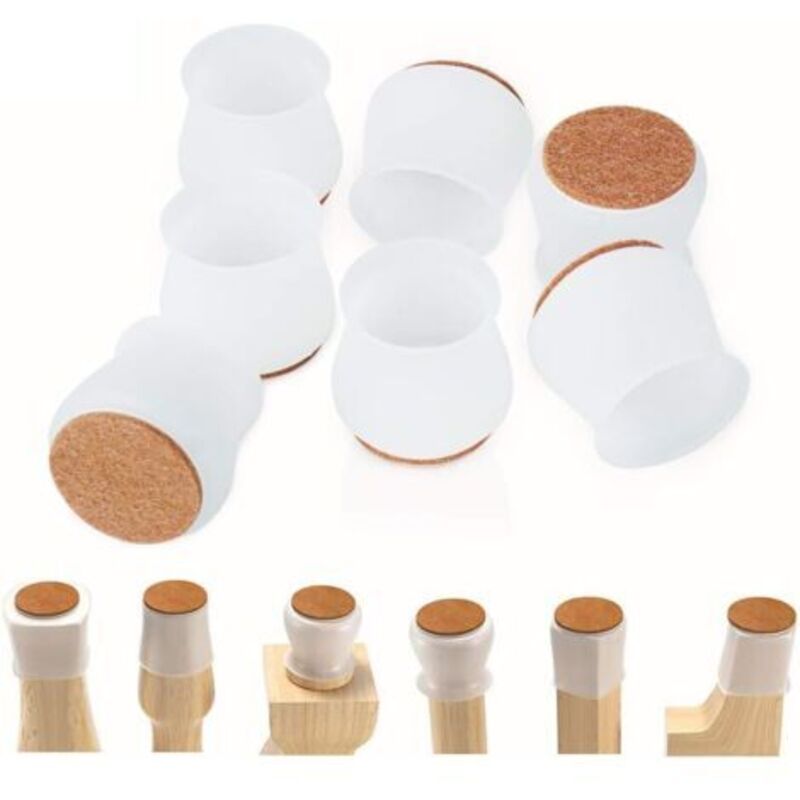 Green Mobility-【Lastest】28Pcs Silicone de Chaise Pieds Protecteur, Silicone Chaise Casquettes Pieds, Embout de Chaise avec Antidérapant Feutre