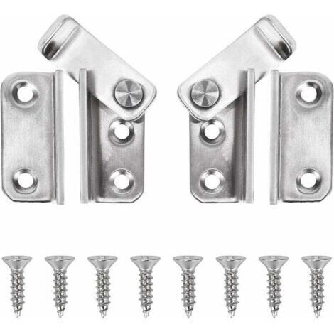 Green Mobility-Loquet Porte Cadenas Moraillon Droite et Gauche Verrou de Porte à Pêne Coulissant en Acier Inox Crochet Antivol Loquet de Verrouillage de Boucle 2pcs