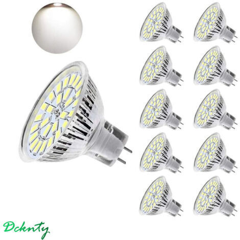 Green Mobility-Lot de 10 Ampoules LED MR16 GU5.3 5W Équivalent 50W Blanc Froid 6000K 450LM 12-24V Non Dimmable Classe F