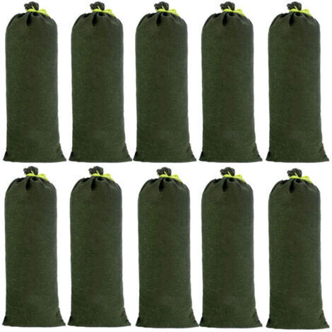 Green Mobility-Lot de 10 sacs de sable en toile pour barrière anti-inondation, conception améliorée, couleurs inaltérables, pour le drainage des garages, magasins, écoles, gares, bâtiments, usines, en