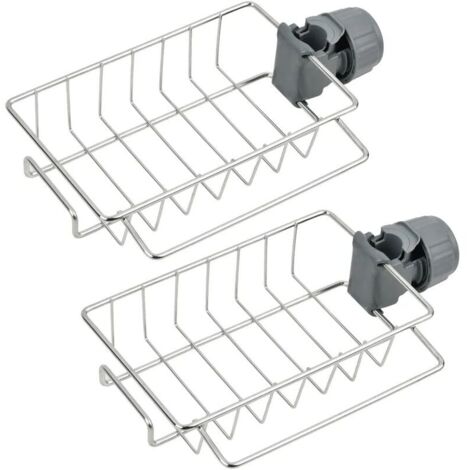 Green Mobility-Lot de 2 Étagère de douche sans perçage en acier inoxydable pour barre de douche, porte-shampoing, porte-savon pour douche, 11cmx17,5cmx4,5cm