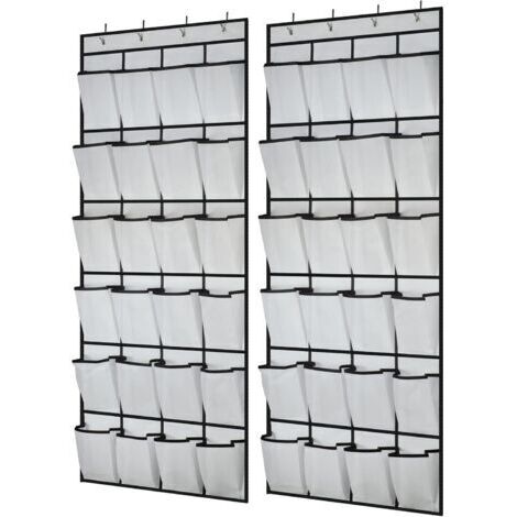 Green Mobility-Lot de 2 organiseurs suspendus au-dessus de la porte, étagères à chaussures avec 24 grandes poches en filet 8 crochets, rangement pour chaussures, rangement pour gadgets pour cuisine, c