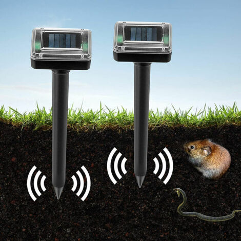 Green Mobility-Lot de 2 répulsifs solaires à ultrasons pour taupes, répulsifs solaires pour souris, serpents antitaupes – pelouse, ferme (carré vert grand)