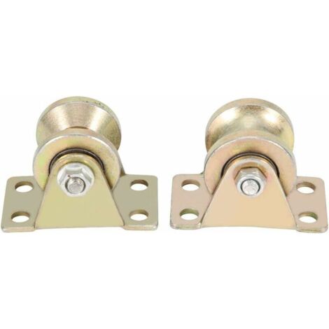 Green Mobility-Lot de 2 roulettes de porte coulissante de 32 mm, fentes en U avec supports pour rails de porte coulissante