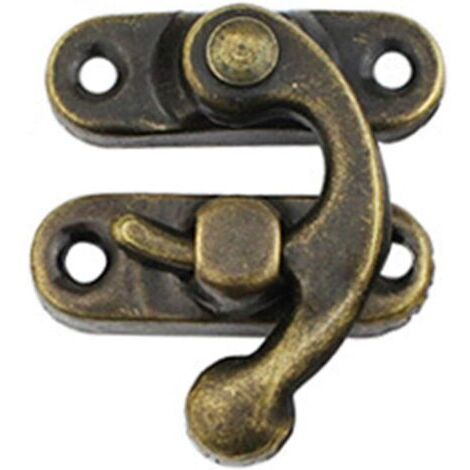 Green Mobility-Lot de 20 loquets en fer bronze antique – Bras pivotant à droite – Résistants à la corrosion – Dimensions 32 x 27 mm