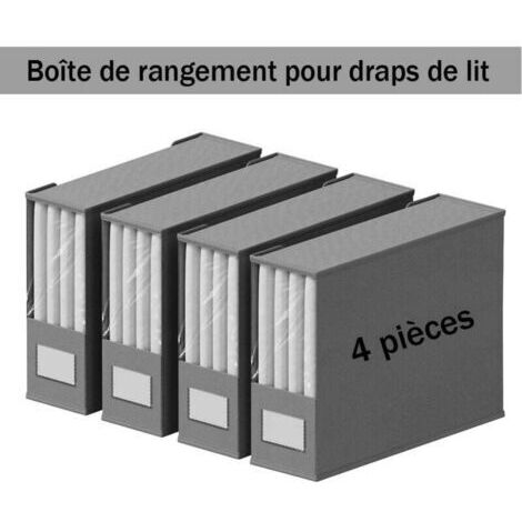 Green Mobility-Lot De 4 Sacs De Rangement Pliables Pour Draps Avec Fenêtre Transparente Gris Clair