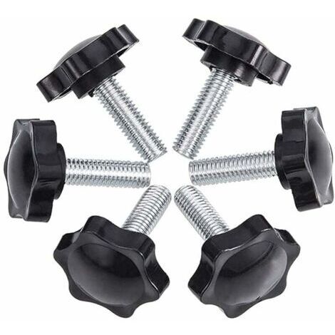 Green Mobility-Lot De 6 Vis À Oreilles M8 50 44 Avec Pinces Moletées En Plastique Pour Bouton Étoile