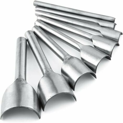 Green Mobility-Lot de 8 emporte-pièces en Cuir pour Loisirs créatifs, Courroie, Portefeuille, Jardinage, Bricolage, 5-40 mm