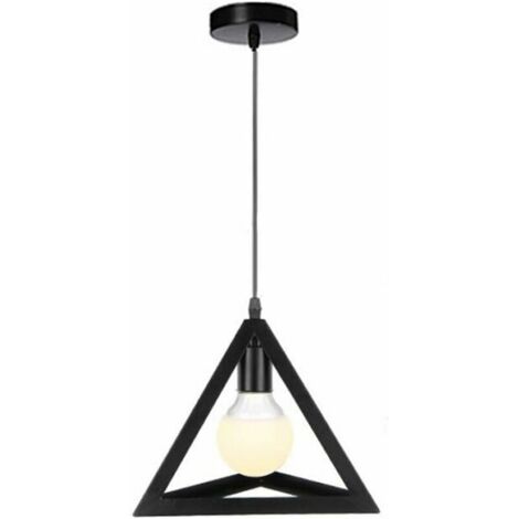 Green Mobility-Lustre industriel moderne, abatjour de lustre plafonnier cage métal E27 (noir) MSBD