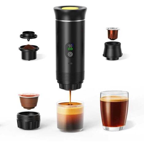 Green Mobility-Machine à café numérique avec café moulu et capsules NS, extracteur de café pour camping-car, voyage, bureau, noir