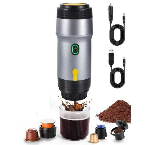 Green Mobility-Machine à expresso portable 3 en 1, auto-chauffante, pour capsules et café moulu, pour les voyages, le camping-car, la randonnée et le camping