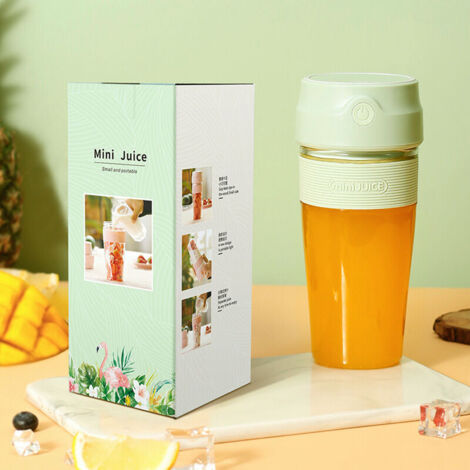 Green Mobility-Machine à jus,Mini presse-agrumes Portable sans fil Rechargeable, tasse à jus électrique d'accompagnement,  petit presse-agrumes Rechargeable vert