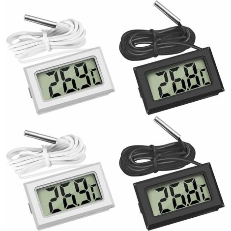 Green Mobility-Mini thermomètre numérique LCD pour réfrigérateur congélateur Aquarium (2X noir 2X blanc)