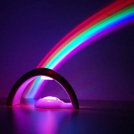 Green Mobility-Néon LED Rainbow Led Lights - Lampe de projecteur arc-en-ciel Rainbow Maker avec 5 ampoules LED, projecteur de veilleuse arc-en-ciel arc-en-ciel pour chambre à coucher et cadeau pour en