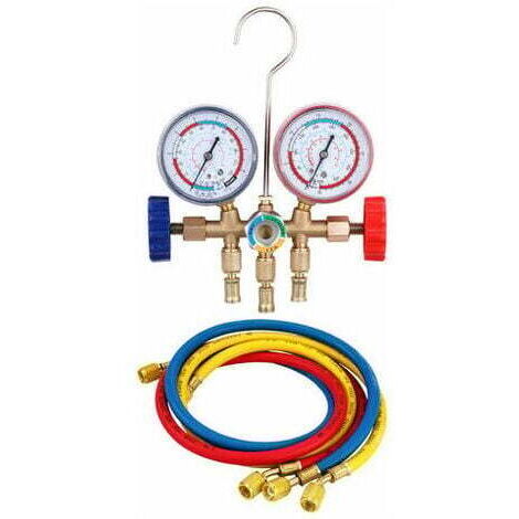 Green Mobility-Outil De Climatisation Avec Tuyau Et Crochet Pour R12 R22 R404A R134A, Jeu De Manometres De Pression Du Collecteur De Refrigerant
