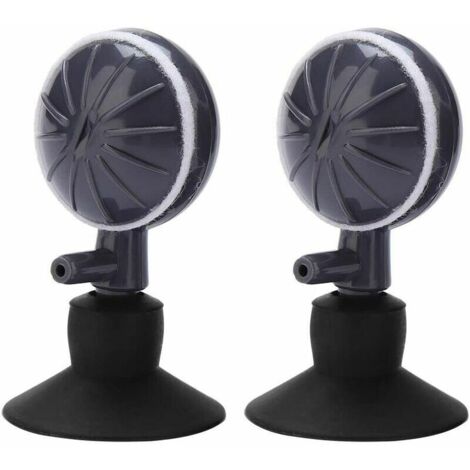 Green Mobility-Paquet de 2 disques de pierre à air avec ventouse diffuseur de pierre à air à bulles oxygène réglable pivotant pour pompe hydroponique de réservoir de poissons d'aquarium