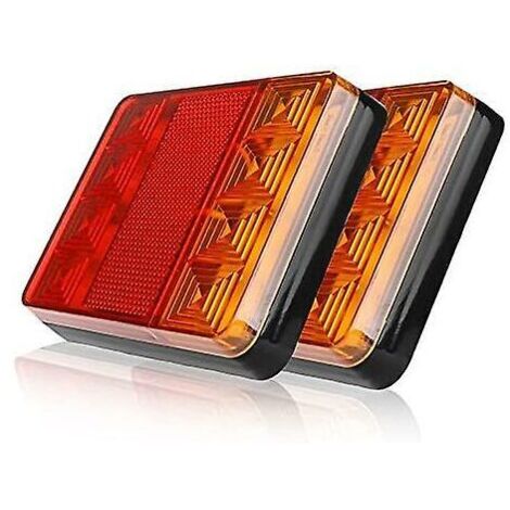 Green Mobility-Paquet de 2 feux arrière de remorque, feux arrière de camion de voiture à 8 LED, feux d'avertissement étanches, feux arrière pour remorque, DC 24v