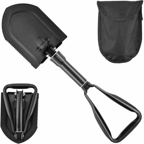 Green Mobility-Pelle Pliante 58cm,Pelle Multifonction Extra Stable Haute Résistance en Acier au Carbone avec Sac de Transport,Combinaison Pelle de Camping Pliante pour la Randonnée en Plein air,La Cha
