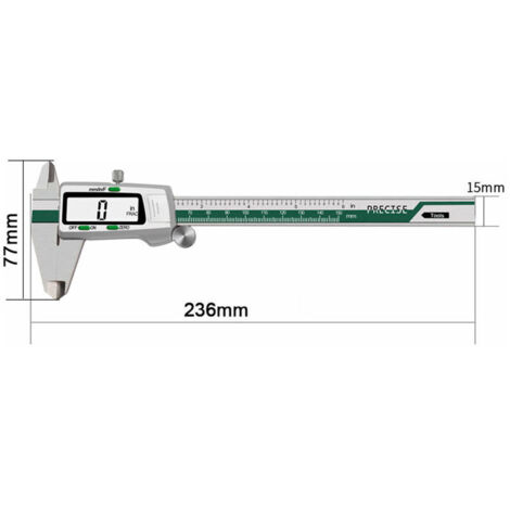 Green Mobility-Pieds a coulisse numeriques en acier inoxydable Pieds a coulisse electroniques de haute precision aveaffichage du score 0150 mm livres avebatterie