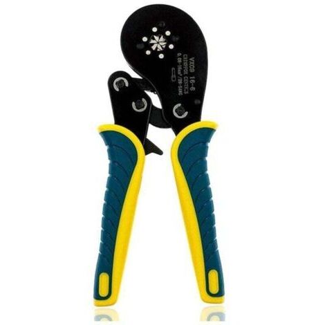 Green Mobility-Pince à sertir pour cosses tubulaires, capacité de sertissage 0,08 - 16 mm² - jaune, vert