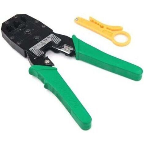 Green Mobility-Pinza crimpatrice per cavi di rete RJ45 / RJ12 / RJ11 + spelafili