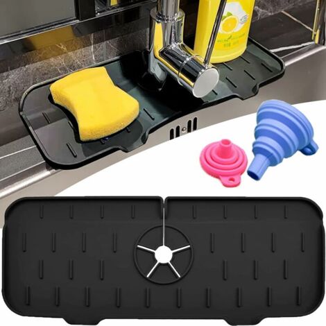 Green Mobility-Poignée de robinet en silicone anti-goutte, protection contre les éclaboussures d'évier de robinet de cuisine, offrez un grand et un petit entonnoir pliable, tapis de protection de robi