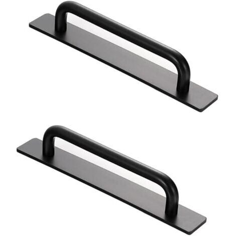 Green Mobility-Poignées auto-adhésives 2 pièces poignées de porte et de fenêtre auto-adhésives poignées de porte instantanées poignées  aluminium auto-adhésives poignées de meubles (noir)