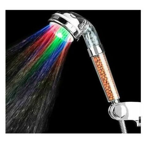 Green Mobility-Pommeau de Douche  LED Filtration Tte de Douche Lumineux Douchette avec 7 Couleurs Changeantes Augmentation de Pression de l'Eau
