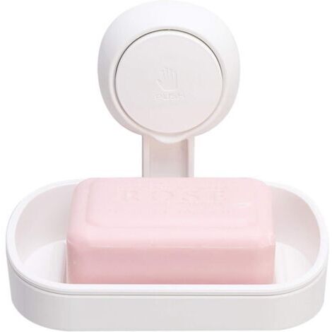Green Mobility-Porte Savon à Ventouse Savon sans Perçage & Réutilisable 1 Seconde d'Installation Porte Savon Douche Charge 5KG Impérable Support pour Carrelage Paroi de la Douche Salle de Bain -Blanc