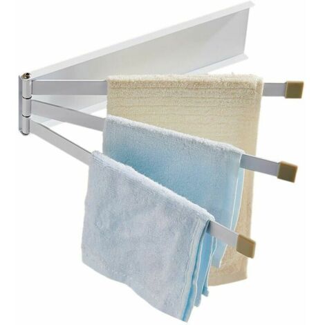 Green Mobility-PorteServiettes Salle de Bain 3 Barres 180Rotatives tagre Serviette PorteServiettes pour Serviettes de Bain suspendues, Serviettes, torchons Blanc