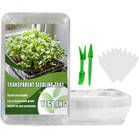 Green Mobility-Pots de semis transparents, boîtes de germination, étiquettes de rehausseur de pots ménagers, kit de jardinage grand