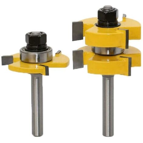 Green Mobility-Rainure et languette ensemble 8mm tige 1-1/4 pouces longueur de lame T forme bois fraise outils