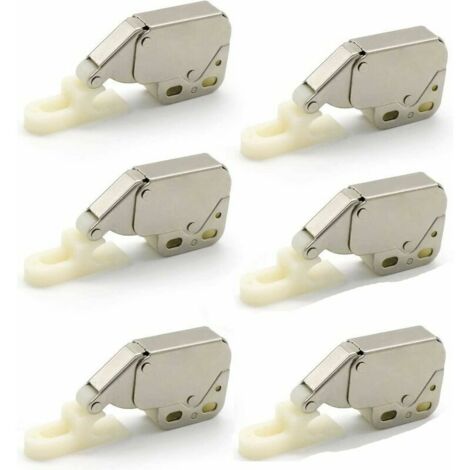 Green Mobility-Ressort Mini Loquets,6PCS Mini-Latch Automatique Printemps Catch,Loqueteaux à Ressort,Serrure de Ressort Loquet Mini Latch Armoire Mini Latch pour Porte d'armoire de Cuisine,argent,Fone