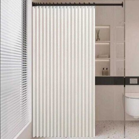 Green Mobility-Rideau de douche magnétique, rideau de douche pliable, imperméable, résistant à la moisissure, lavable, avec crochets métalliques, beige, 120 x 200 cm