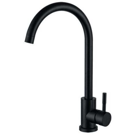 Green Mobility-Robinet de cuisine pivotant  360° (noir mat) - Mitigeur monocommande en acier inoxydable avec bec pivotant à 360°