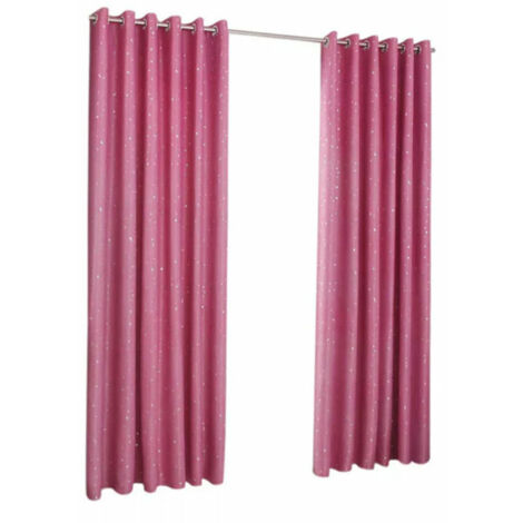 Green Mobility-Rustic Star Embellishment Blackout Rideau Perforé Coulissant Adapté à La Fenêtre Du Salon Porte Patio, 1 Panneau, 100Cm250Cm, Rose 100Cm250Cm, Rose