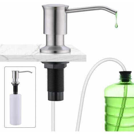 Green Mobility-Seifenspender unter der Theke, Seifenspender aus Edelstahl für die Küchenspüle, eingebauter Seifenspender, mit Flasche