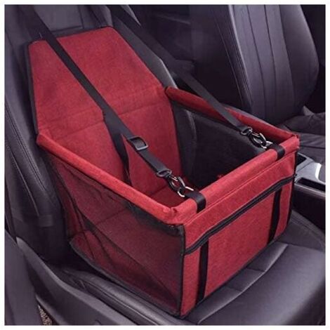 Green Mobility-Siège d'auto de Voiture pour Les Chiens ou Chats, Panier Sac Transport étanche avec Ceinture de Sécurité de Voyage (Rouge)