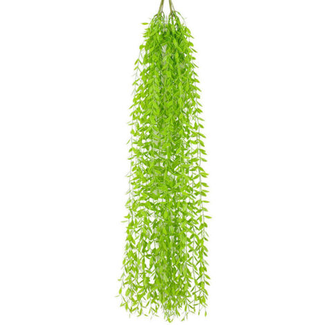 Green Mobility-Simulation de feuille de saule en rotin, plante verte suspendue au mur, en plastique, pour un mariage