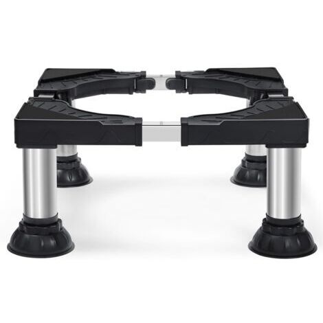 Green Mobility-Socle Machine a Laver 4 Pieds à Ventouse, Support Machine à Laver Charge 200KG, Largeur Réglable de 40-62cm, Hauteur de 17.7-21cm Support Électroménager pour Machines à Laver, Noir