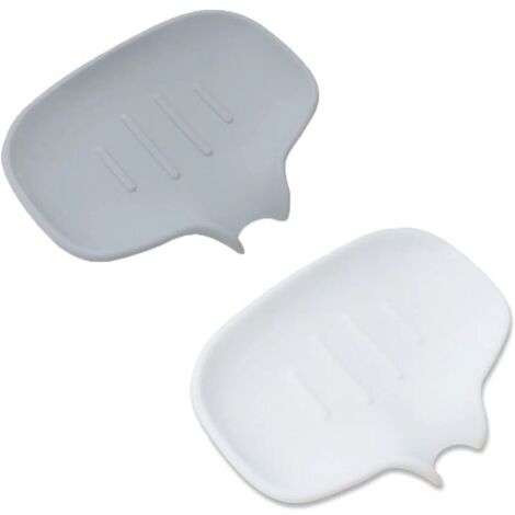 Green Mobility-Support Savon Auto Drainant Range-Savon Porte-Savon Auto-Drainant pour Douche pour Douche/Salle De Bain/Cuisine Se Laver Les Mains, Porte-Savon pour Garder Le Savon Au Sec Lot De 2, Gri