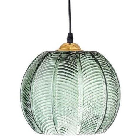 Green Mobility-Suspension  - Lot de 1 suspension pour cuisine, douille E26, verre vert, hauteur réglable, convient pour chambre, salon, cuisine