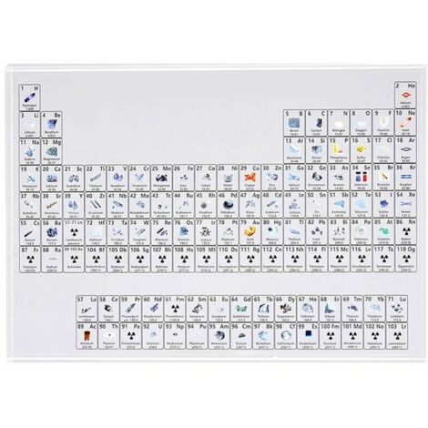 Green Mobility-Tableau Periodique Acrylique Affichage Enfants Outil D'Enseignement Decoration Crystal Display Element Chimique, 17  12  2.4Cm