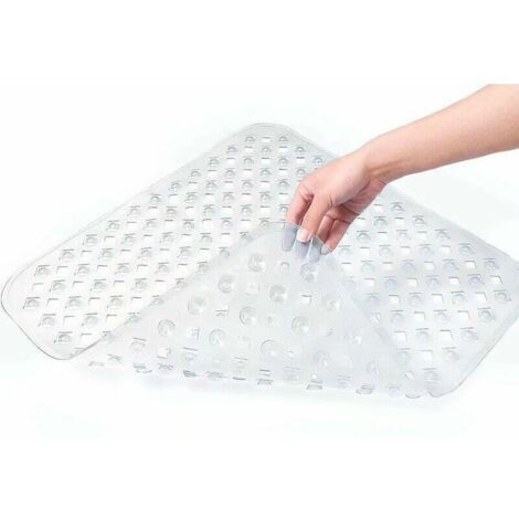 Green Mobility-Tapis de Bain de Douche, 53x53cm Tapis de Baignoire Antidérapant, Tapis de Douches Antiderapant Carré à Ventouses, Anti Glisse Tapis, Lavable en Machine, Transparent