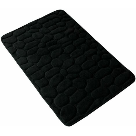 Green Mobility-Tapis de chambre à coucher et de salle de bain 4060cm, fond en SBR de galets noirs mousse à mémoire de forme de 15mm